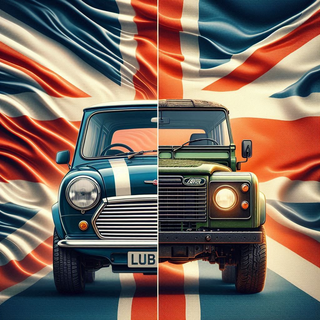 Classic Mini Vs Land Rover Defender Union Jack British Automotive History