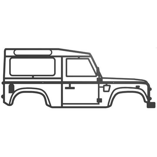 Steel Canvas Co. Matte Black Land Rover Defender Silhouette Metal Wall Art.