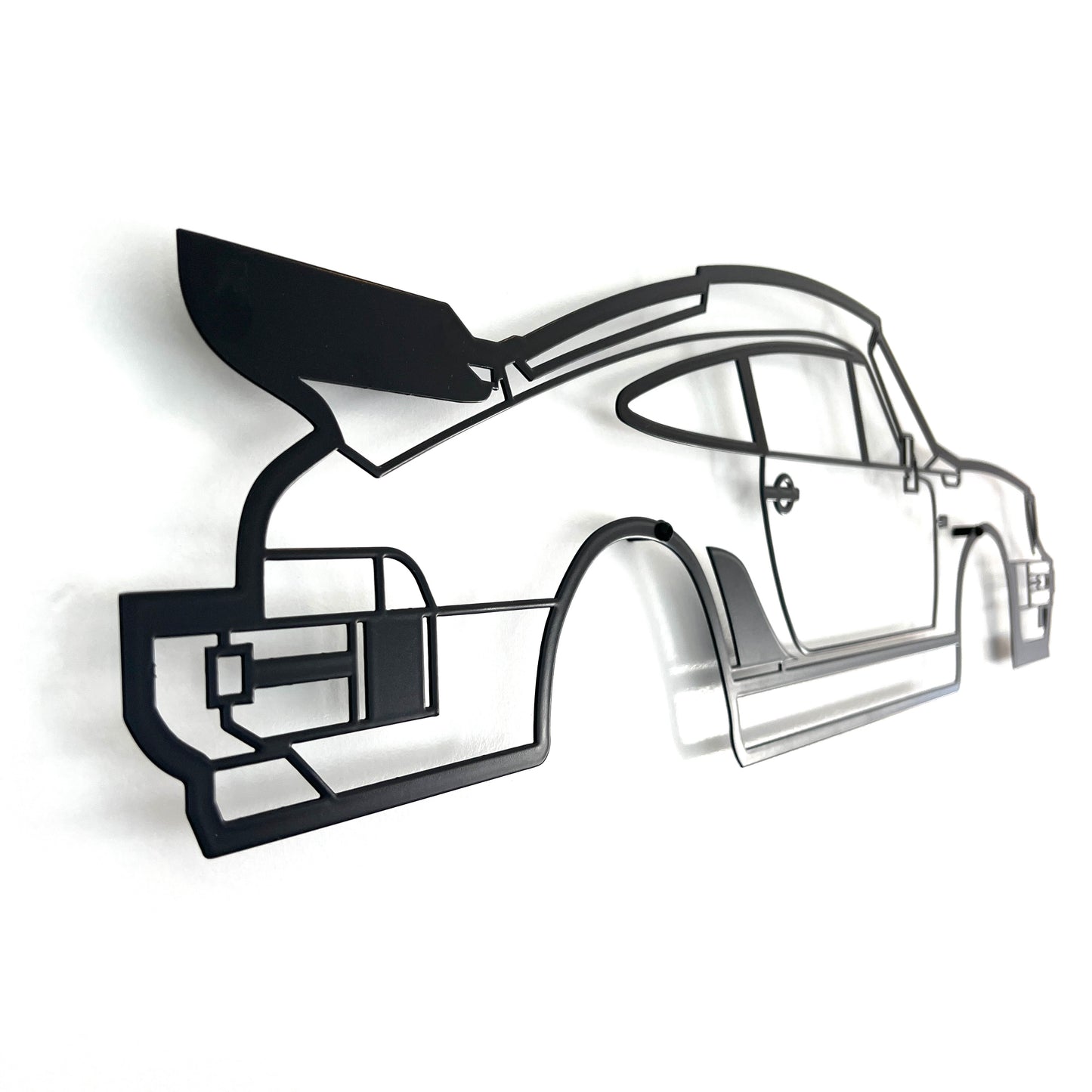 Steel Canvas Co - Matte Black Porsche 911 930 Wall Art Side View