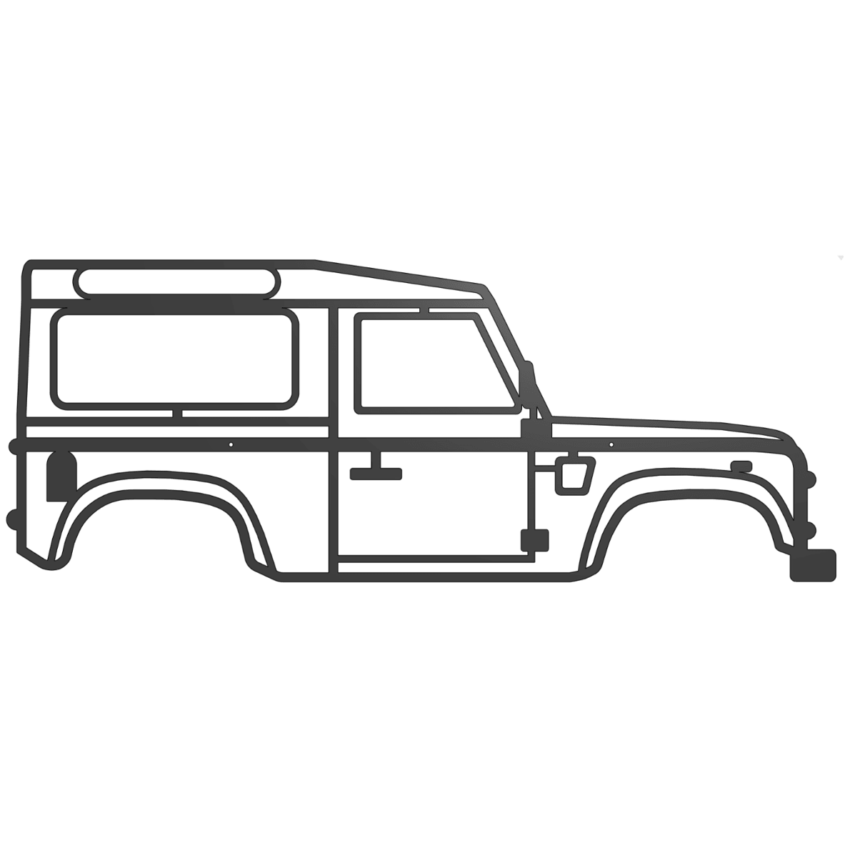 Steel Canvas Co - Matte Black Land Rover Defender 90 Wall Art