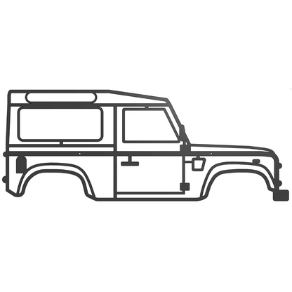 Steel Canvas Co - Matte Black Land Rover Defender 90 Wall Art