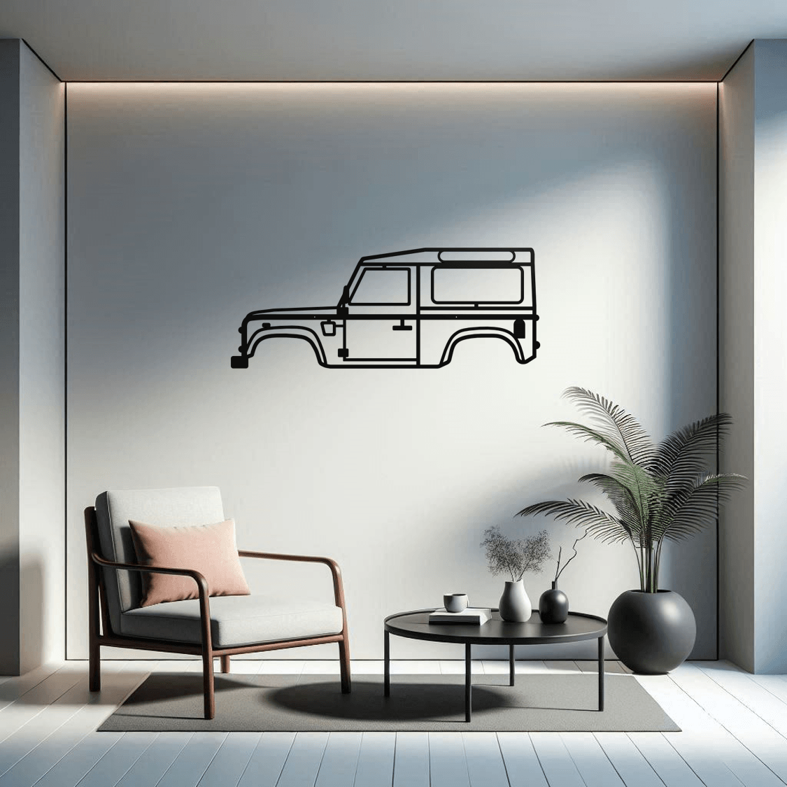 Land Rover Defender 90 Metal Wall Art Sun Room Scene