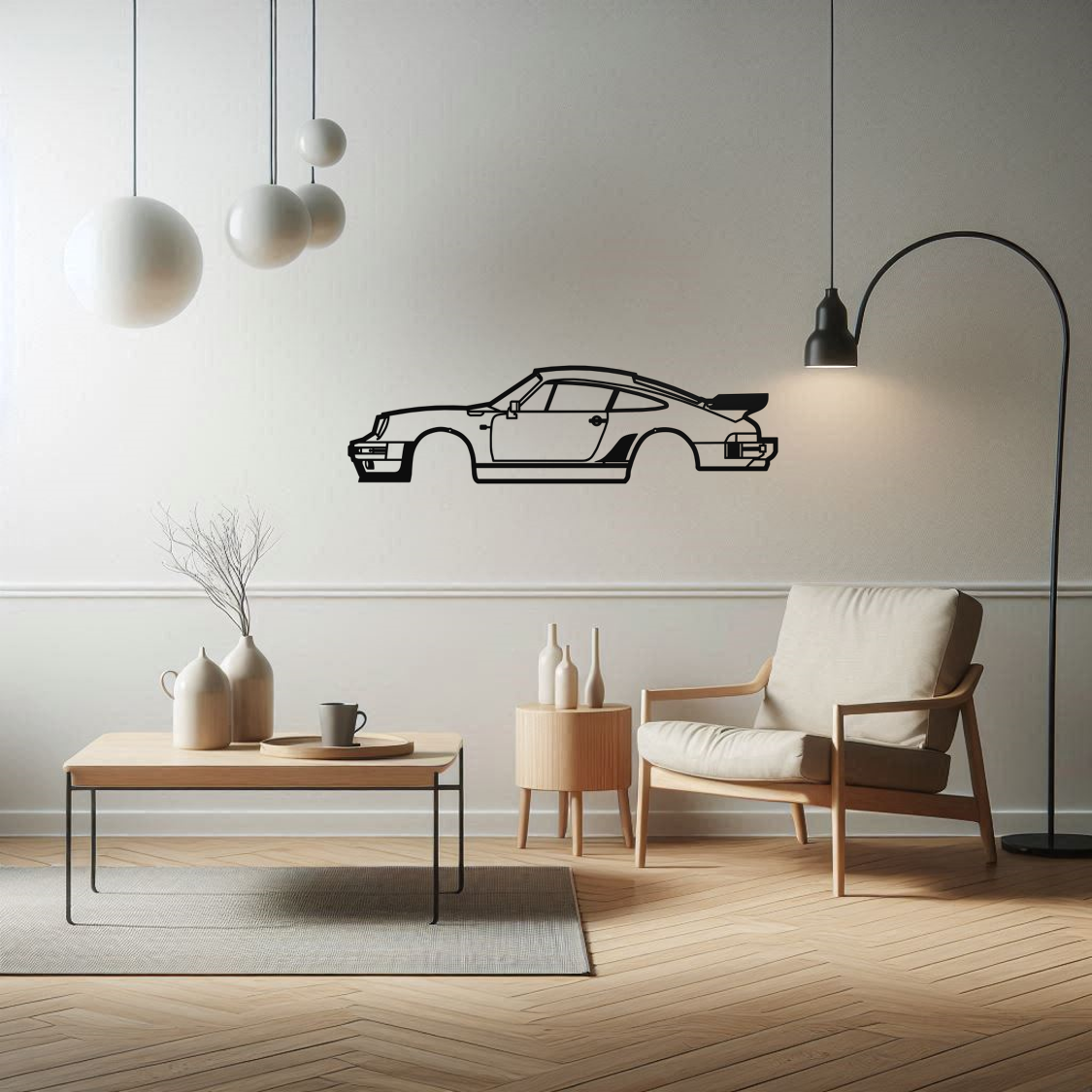 Porsche 911 930 Metal Wall Art Living Room Scene