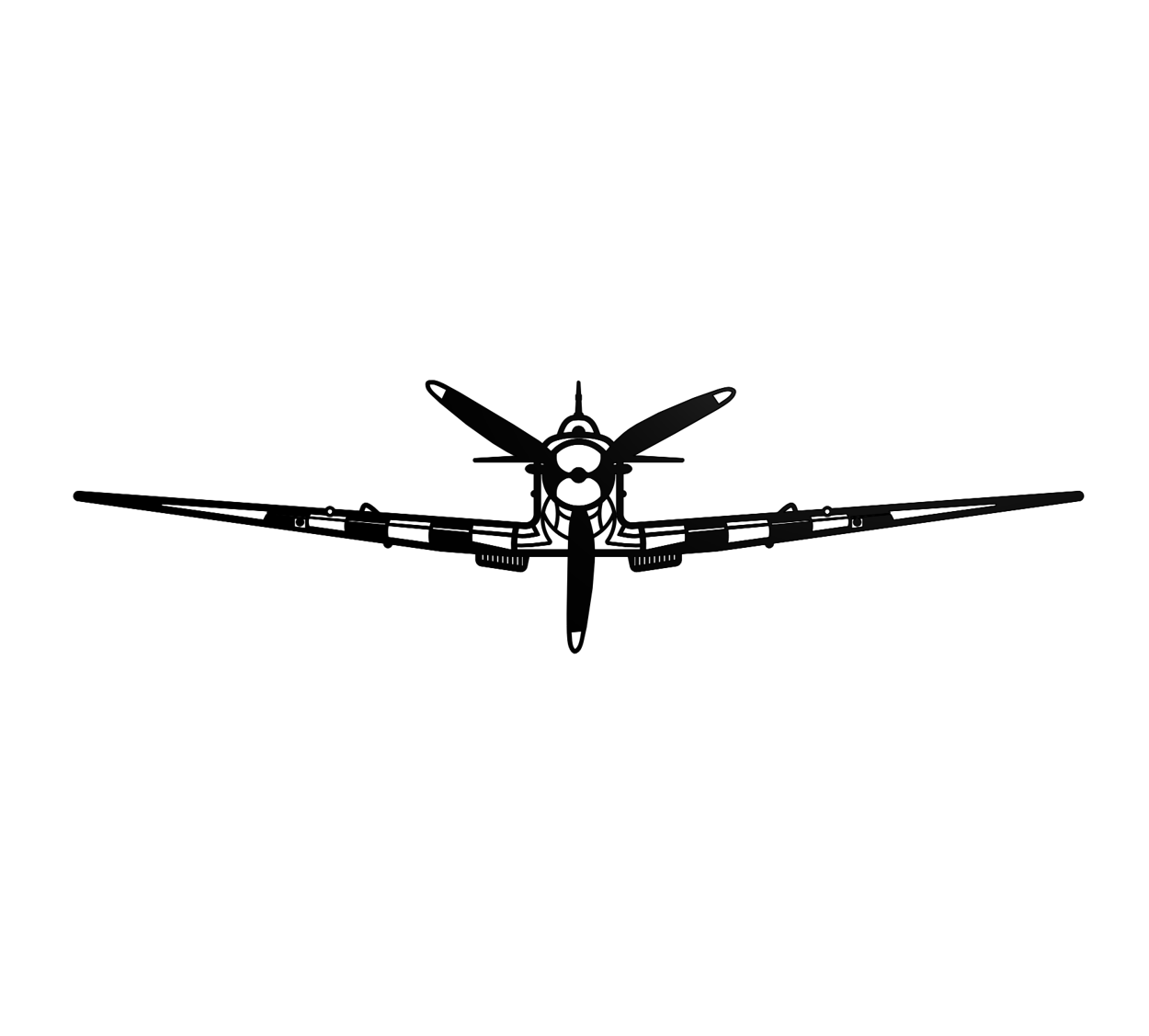Spitfire Aeroplane Silhouette Metal Wall Art