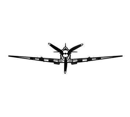 Spitfire Aeroplane Silhouette Metal Wall Art