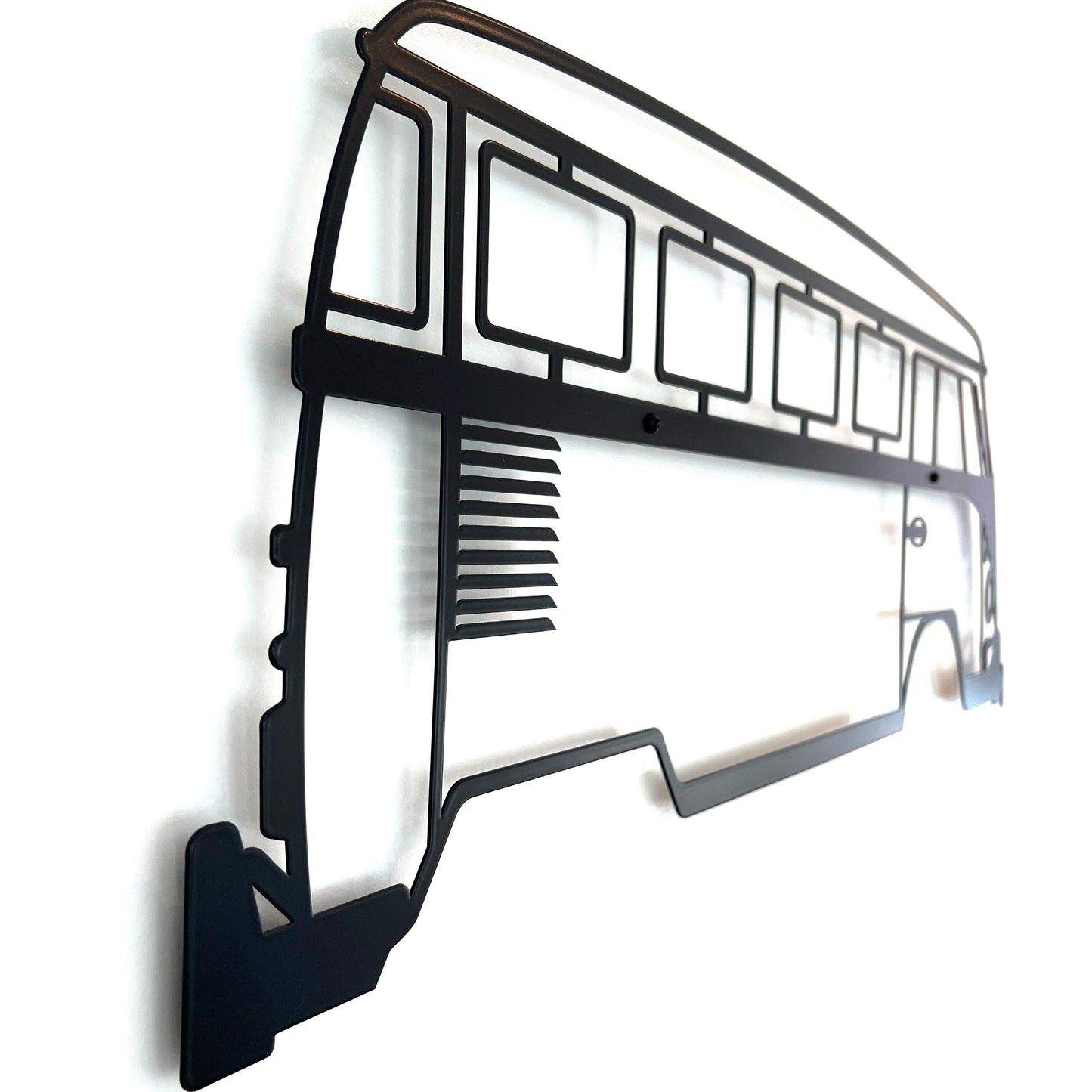 Steel Canvas Co - Matte Black Volkswagen VW Transporter T2 Wall Art Side View
