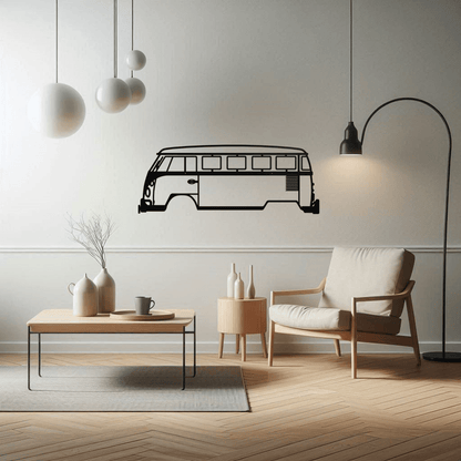 Volkswagen Transporter T2 Metal Wall Art Living Room Scene