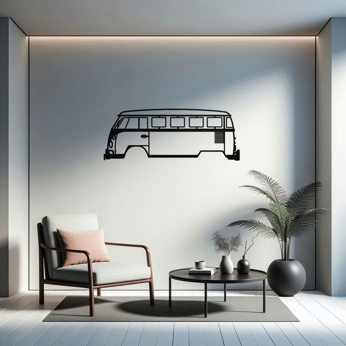 Volkswagen Transporter T2 Metal Wall Art Sun Room Scene